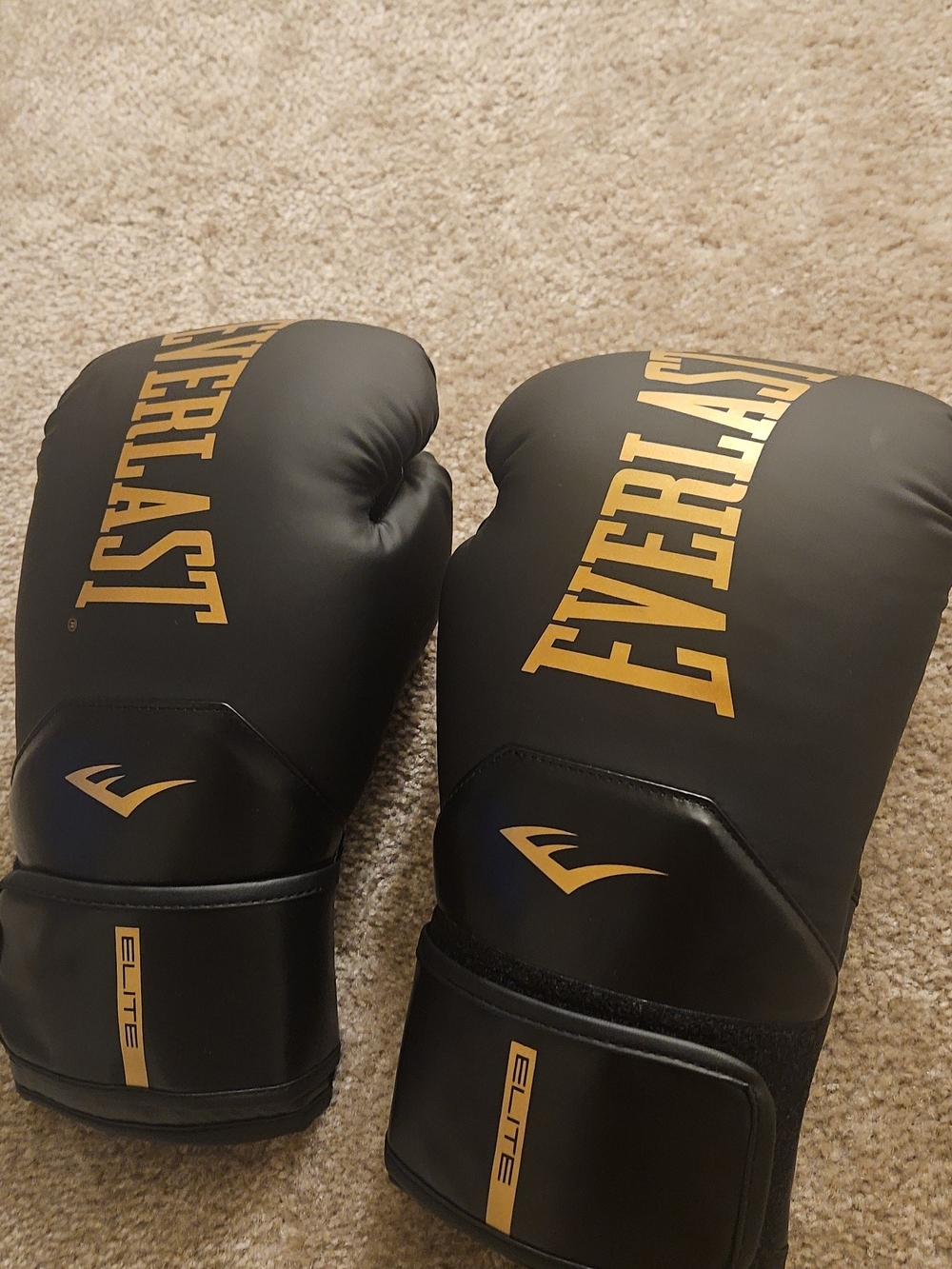 Everlast Black and Gold Training Boxing Gloves